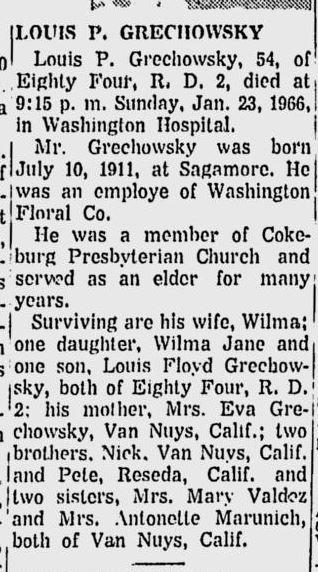 Louis P. Grechowsky obit